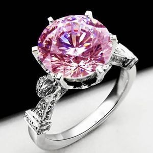 New Sterling Silver Pink CZ Ring
